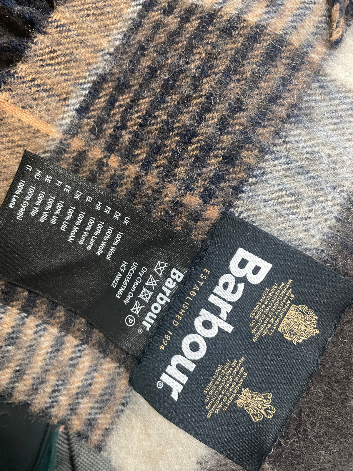 BARBOUR вълнен унисекс шал